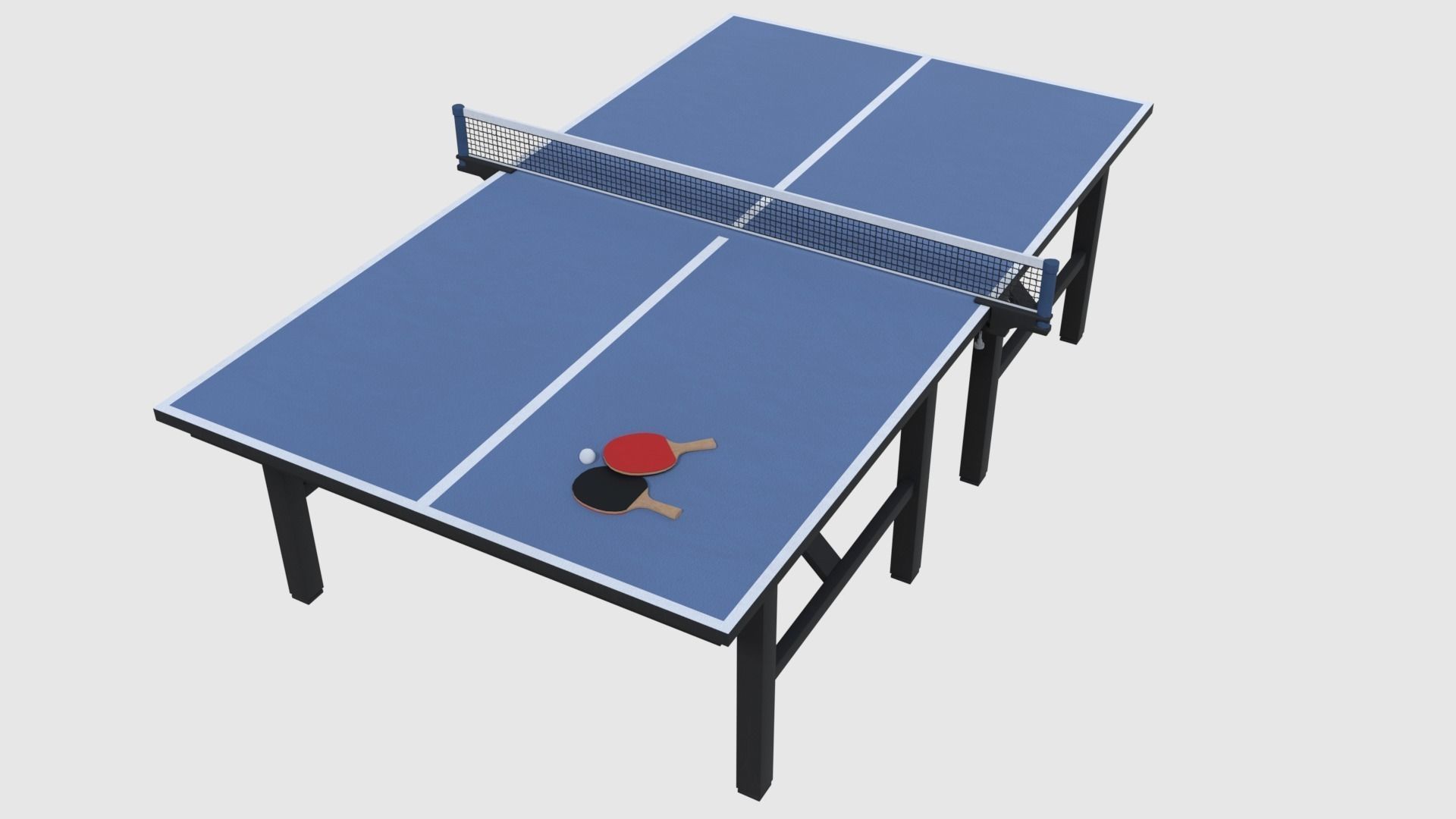 Table Tennis Set - Game Ready Low-poly 3D model_1