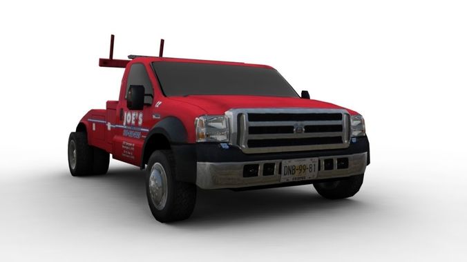 tow car Low-poly 3D model
