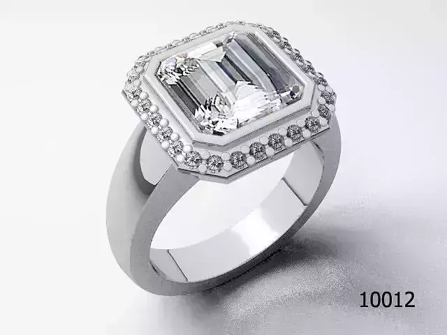 Ring emerald cut diamond Free 3D print model