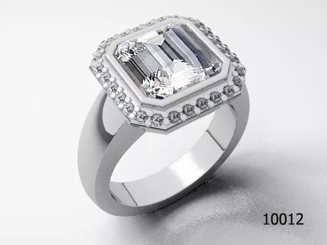 Ring emerald cut diamond Free 3D print model