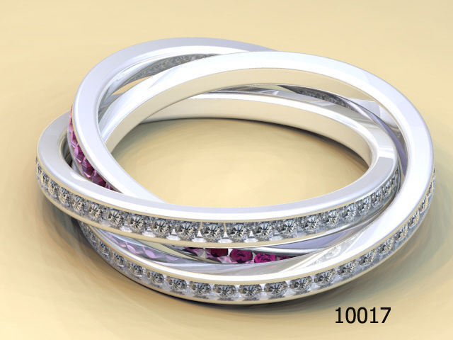 Ring gold and sapphire wedding Free 3D print model