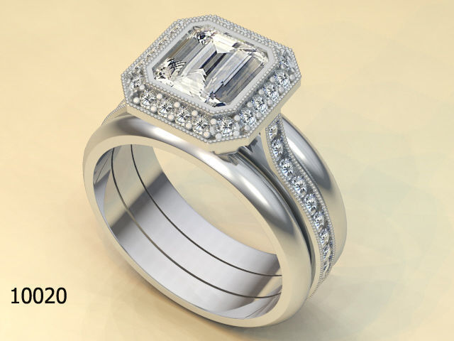 Ring emerald cut engagement Free 3D print model