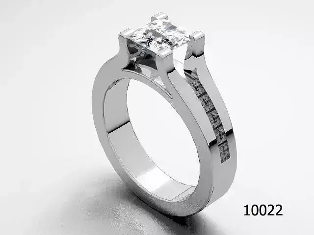 Ring engagement with princess cut diamond Free 3D print model