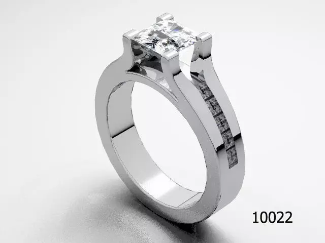 Ring engagement with princess cut diamond Free 3D print model