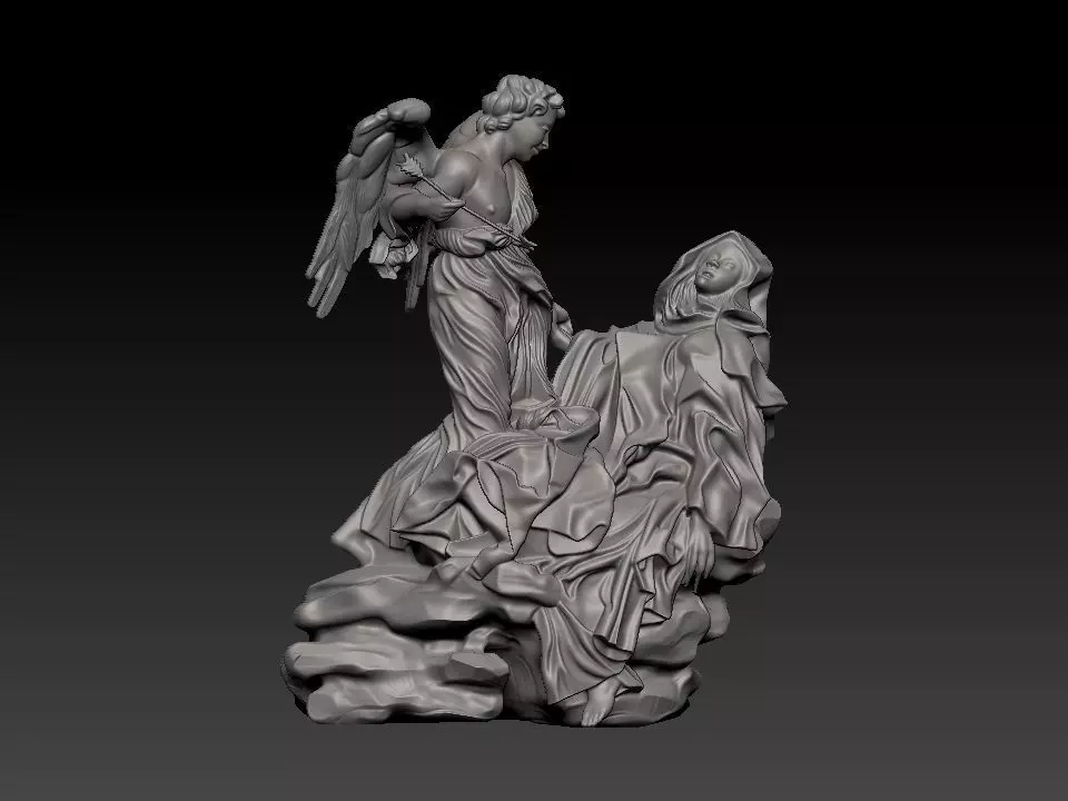 The Ecstasy of Saint Teresa - High-Poly Digital Sculpture 3D print model