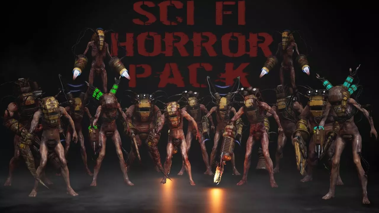 Sci-Fi Horror Pack Low-poly 3D model