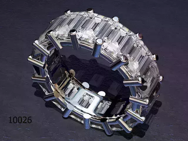 Ring emerald cut diamond eternity Free 3D print model