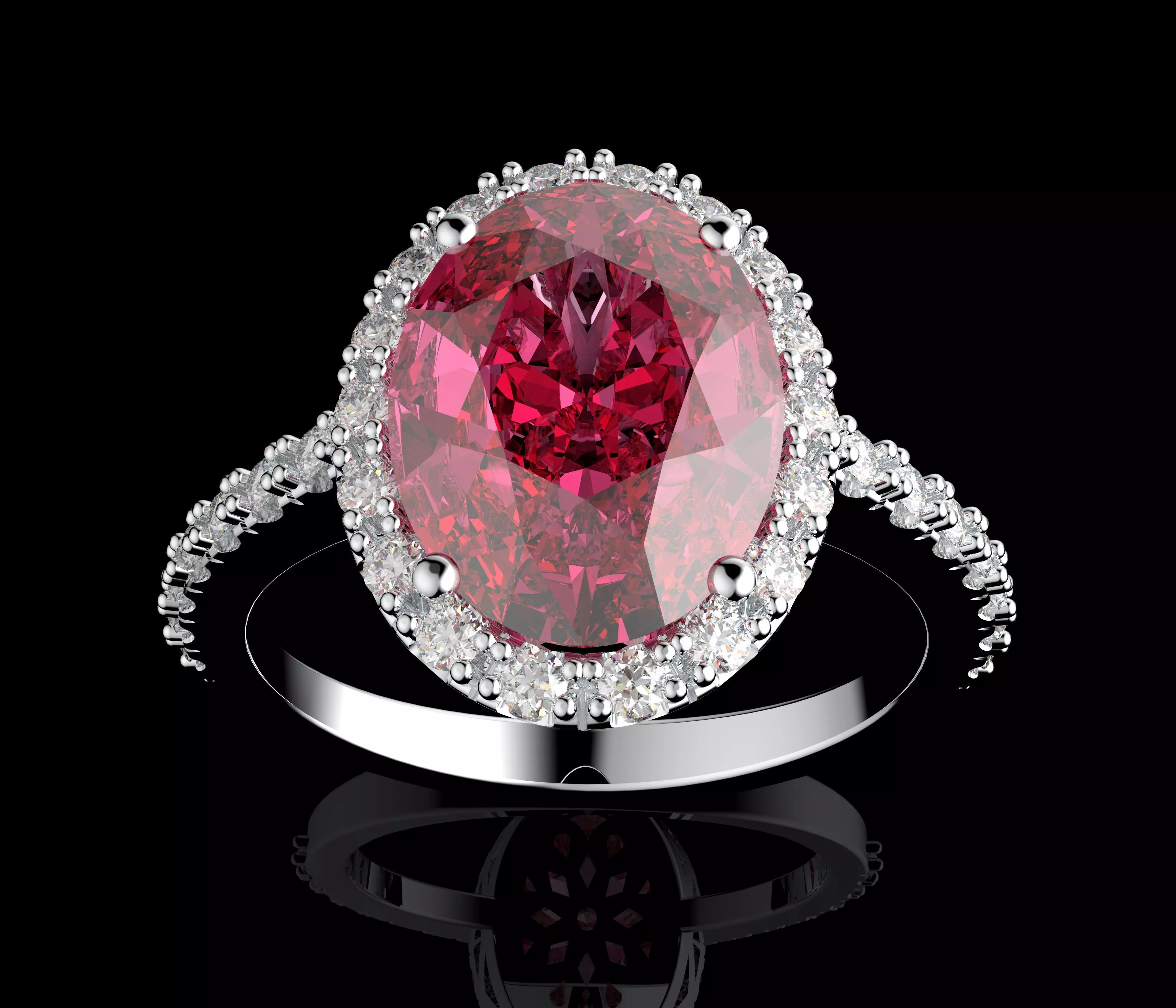 Elegant Oval Ring 3dm STL Ready for Casting Model N1707 3D print model