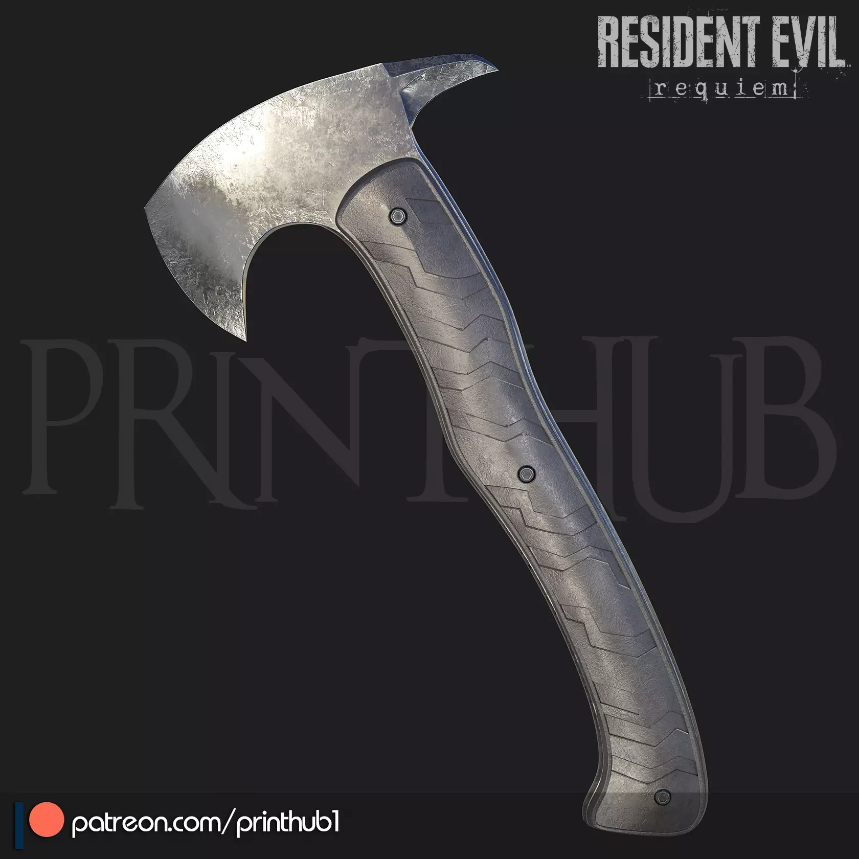 RE9 Requiem Mortal Edge Hatchet STL Cosplay Axe Prop 3D print model