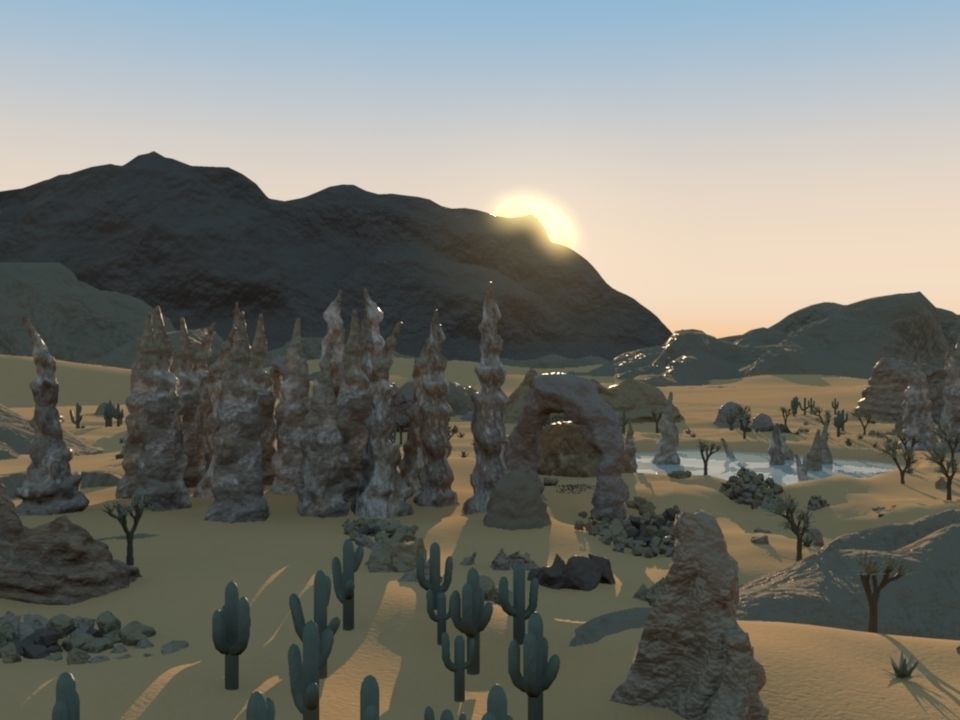 Desert Environment 3D model_2
