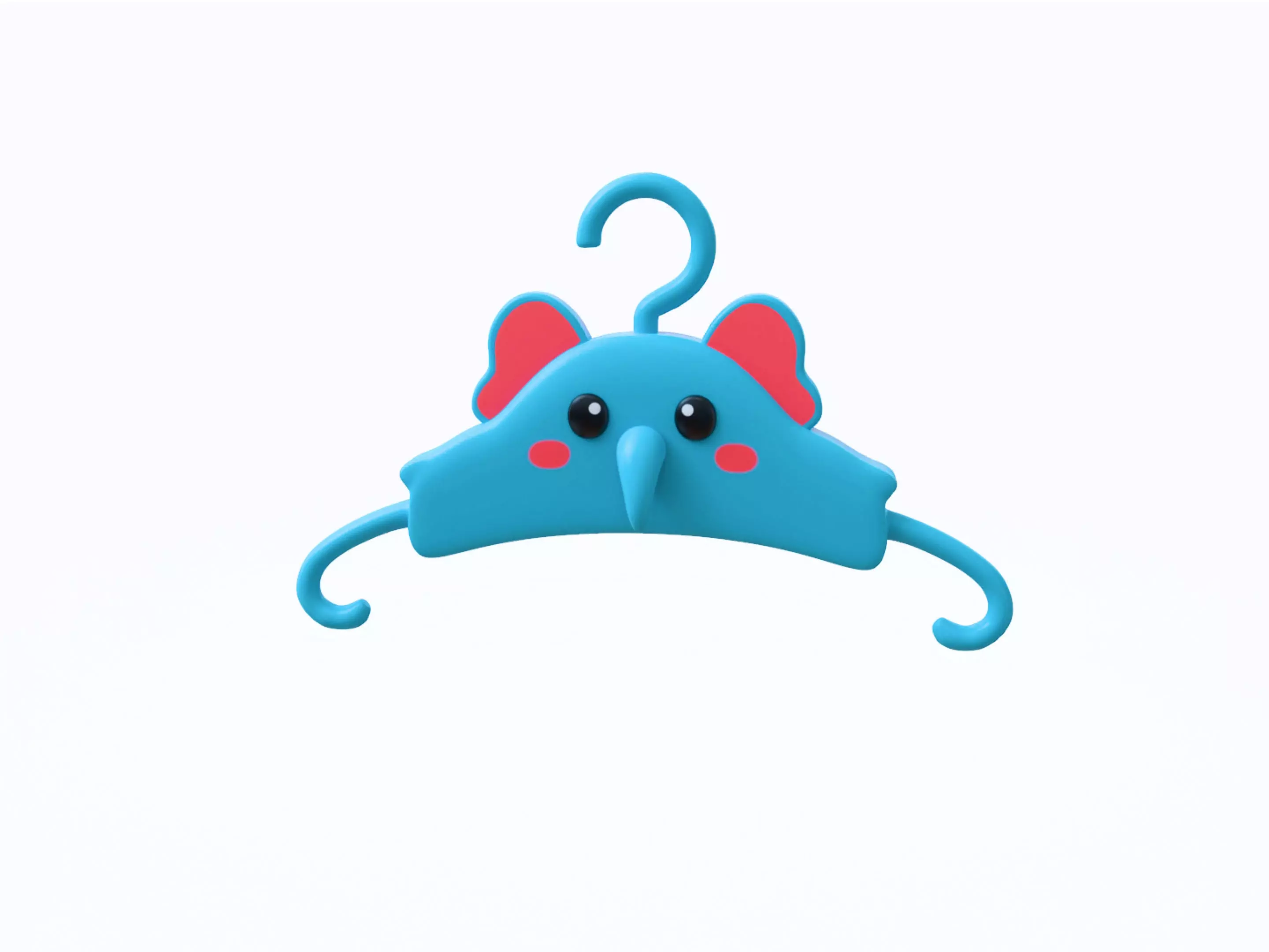 Cute Cartoon Elephant Kids Clothes Hanger Low-poly 3D model