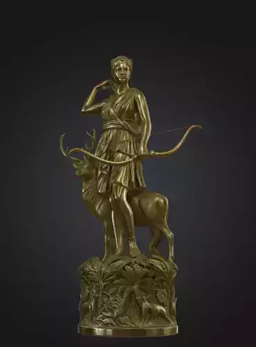 Artemis Golden Statue