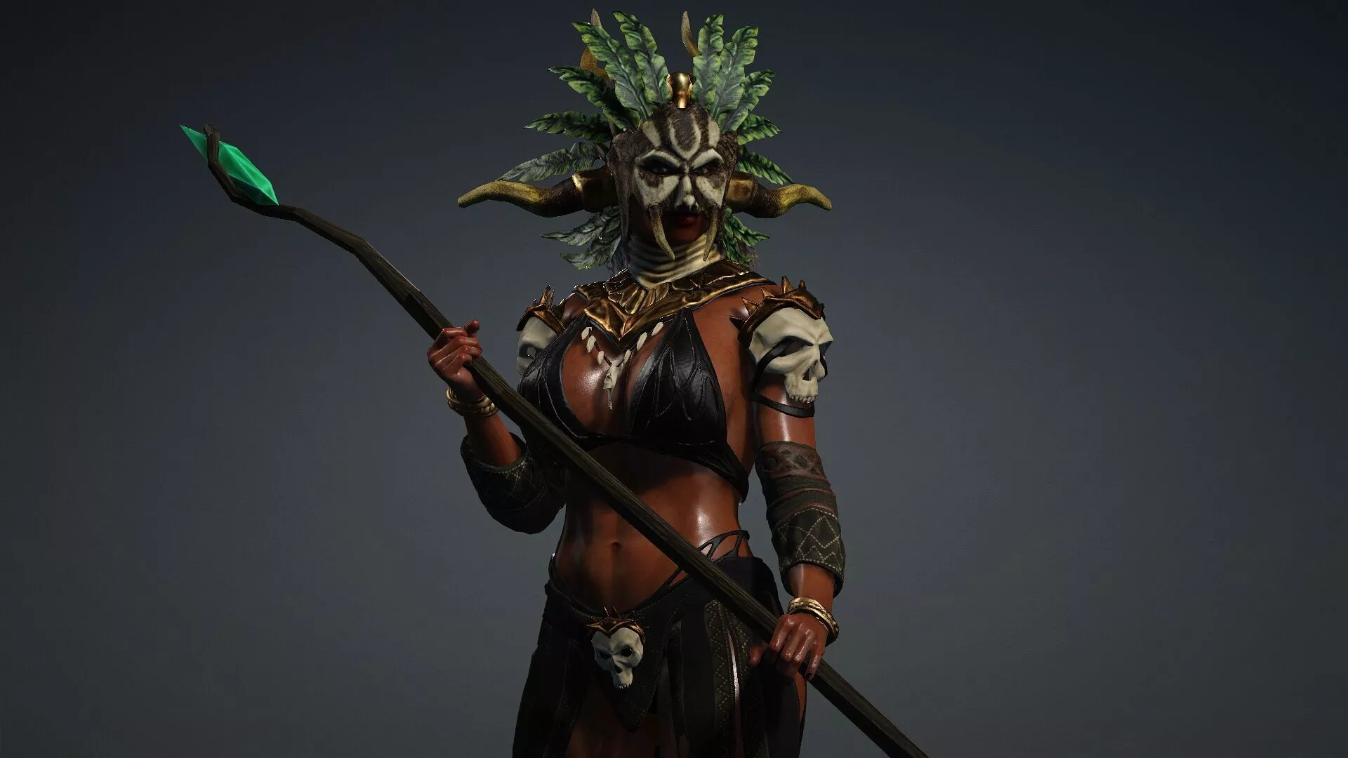 Voodoo Sorceress Low-poly 3D model