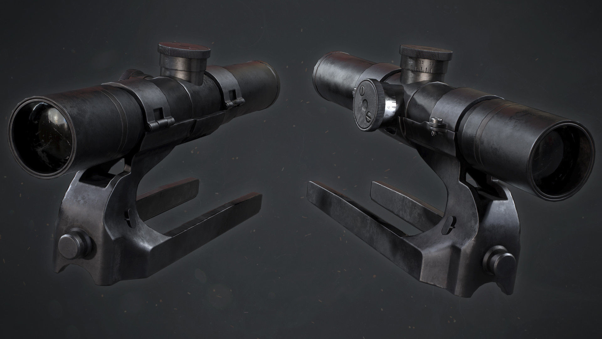 PBR Soviet SVT-40 Semi-Automatic rifle Low-poly 3D model_9