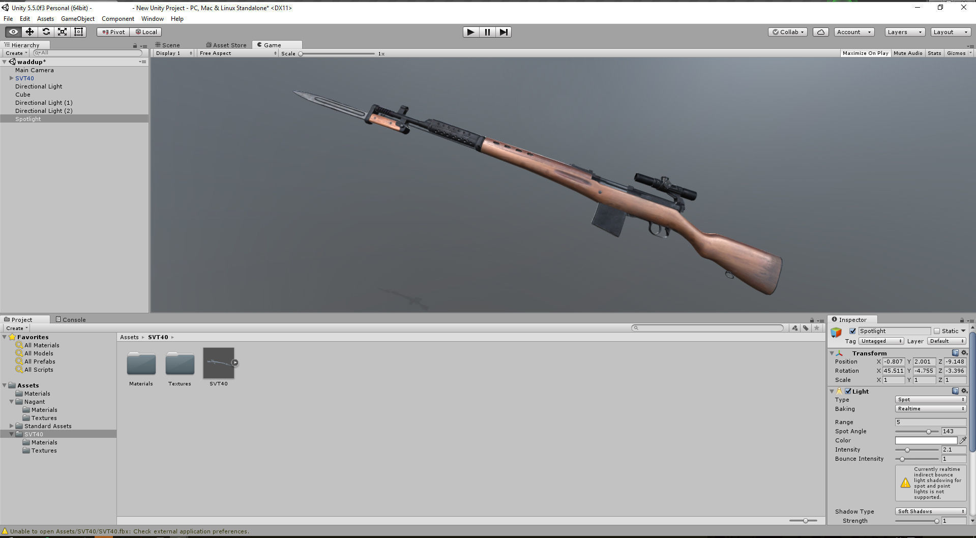 PBR Soviet SVT-40 Semi-Automatic rifle Low-poly 3D model_20