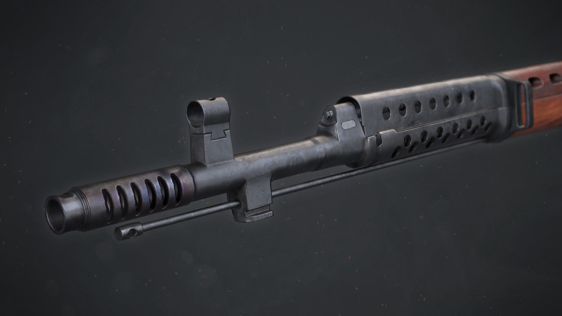 PBR Soviet SVT-40 Semi-Automatic rifle Low-poly 3D model_5