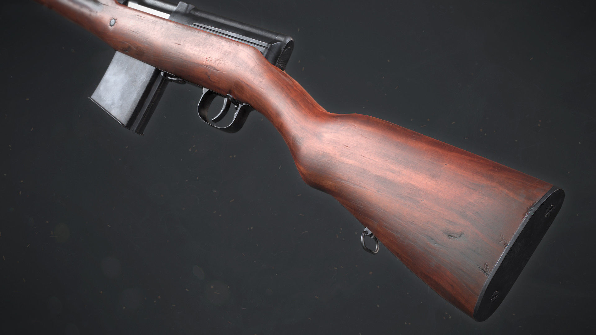PBR Soviet SVT-40 Semi-Automatic rifle Low-poly 3D model_4