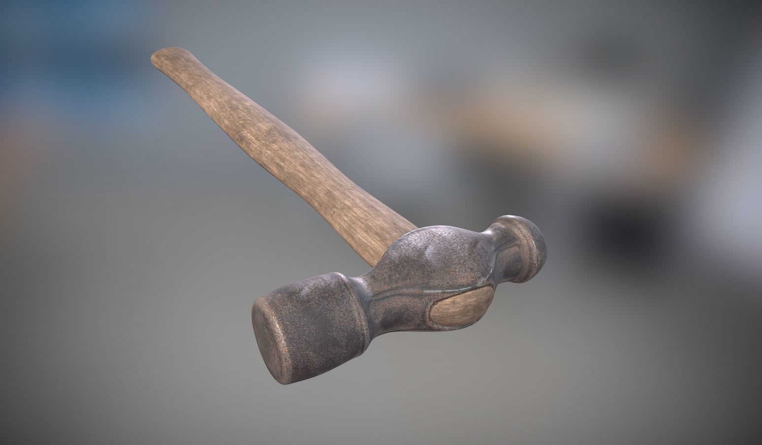 Ball Peen Hammer PBR Free 3D model_3