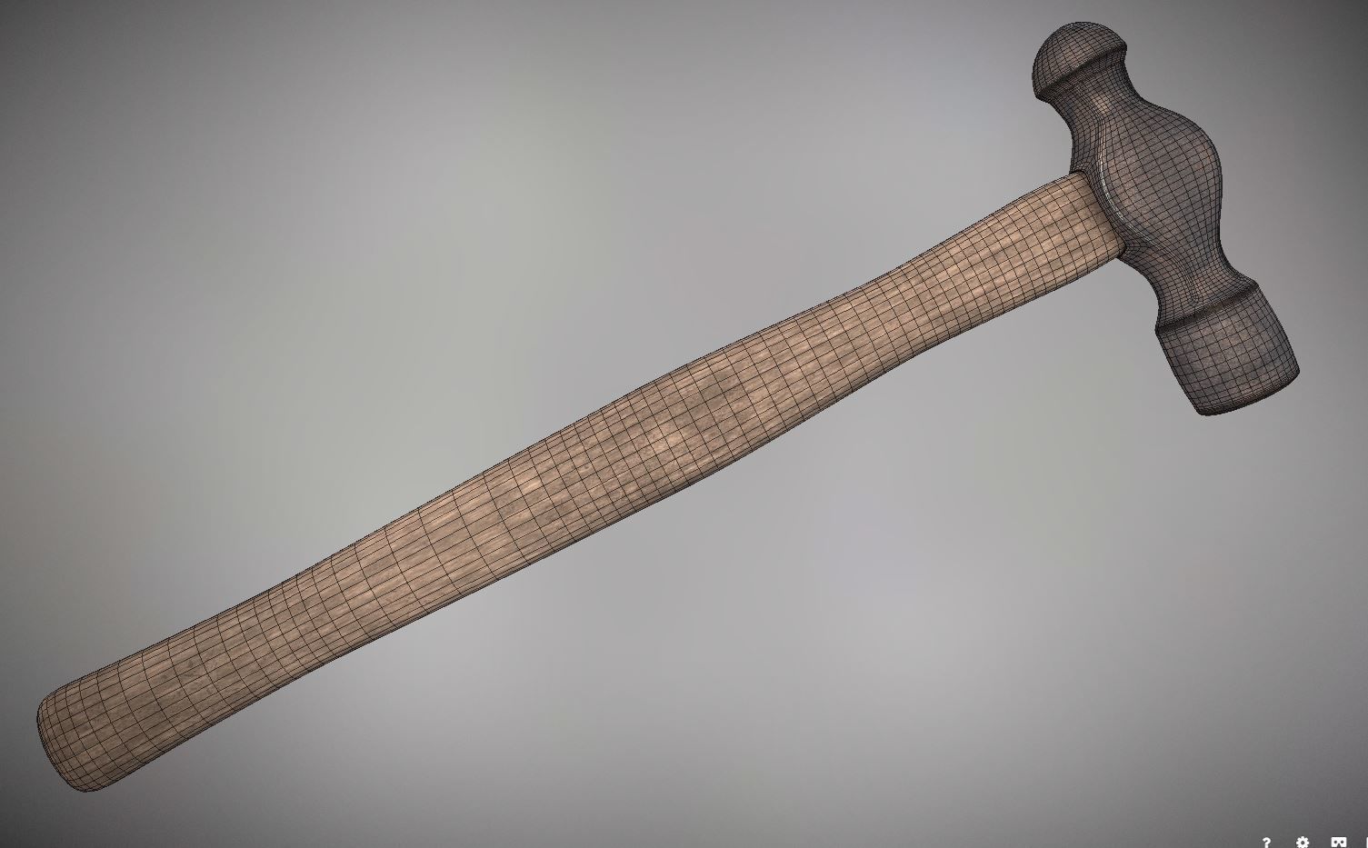 Ball Peen Hammer PBR Free 3D model_2