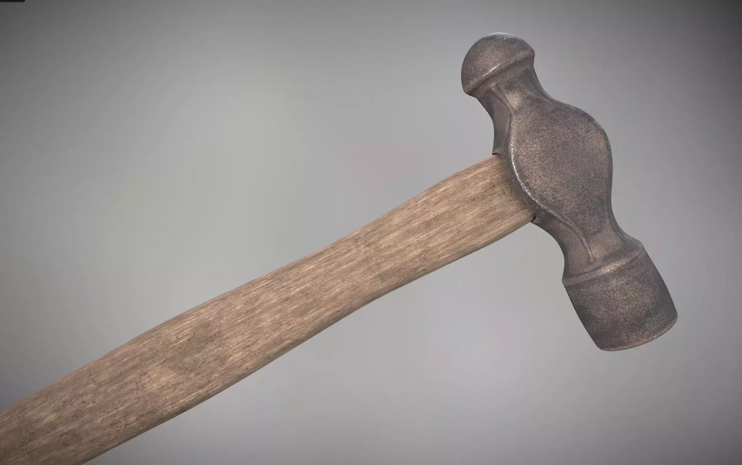 Ball Peen Hammer PBR Free 3D model_0