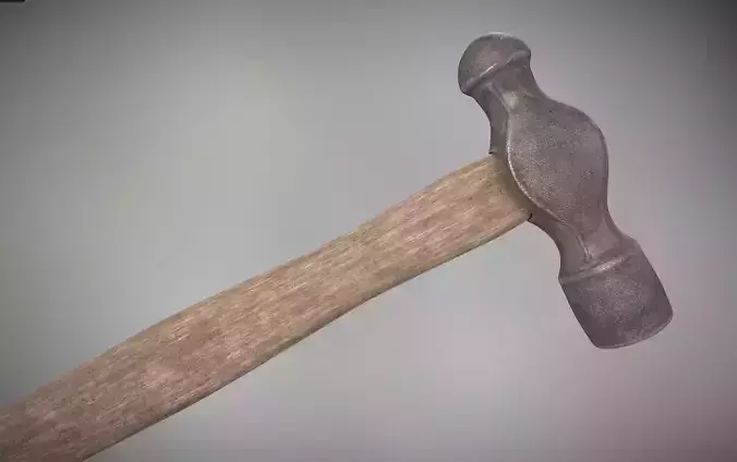 Ball Peen Hammer PBR  Free 3D model