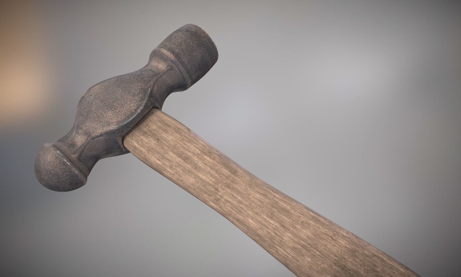 Ball Peen Hammer PBR Free 3D model_1