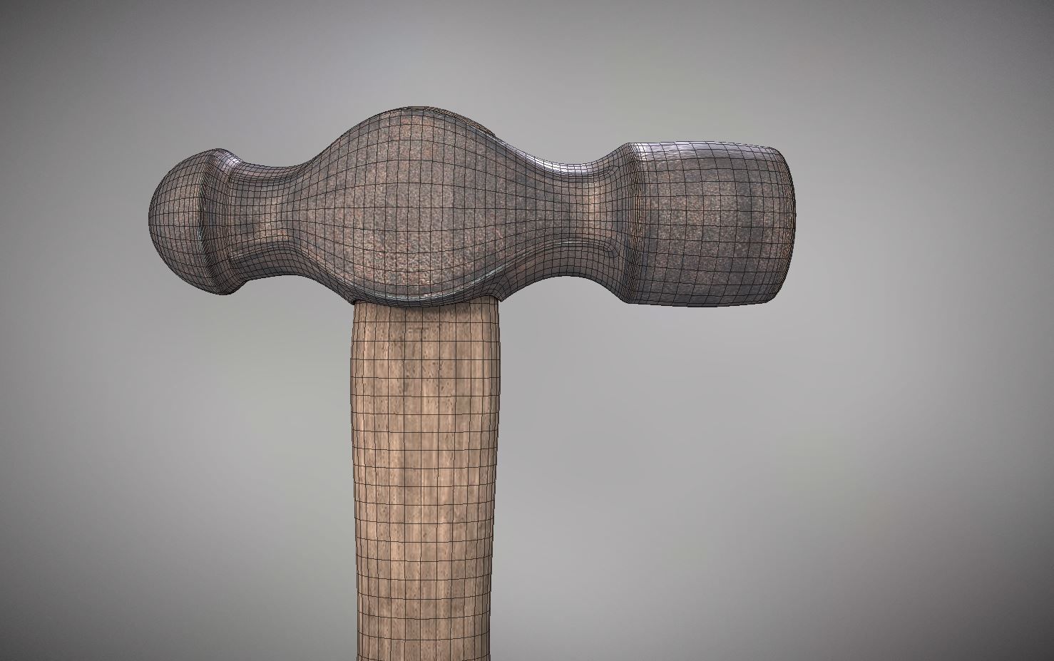 Ball Peen Hammer PBR Free 3D model_4