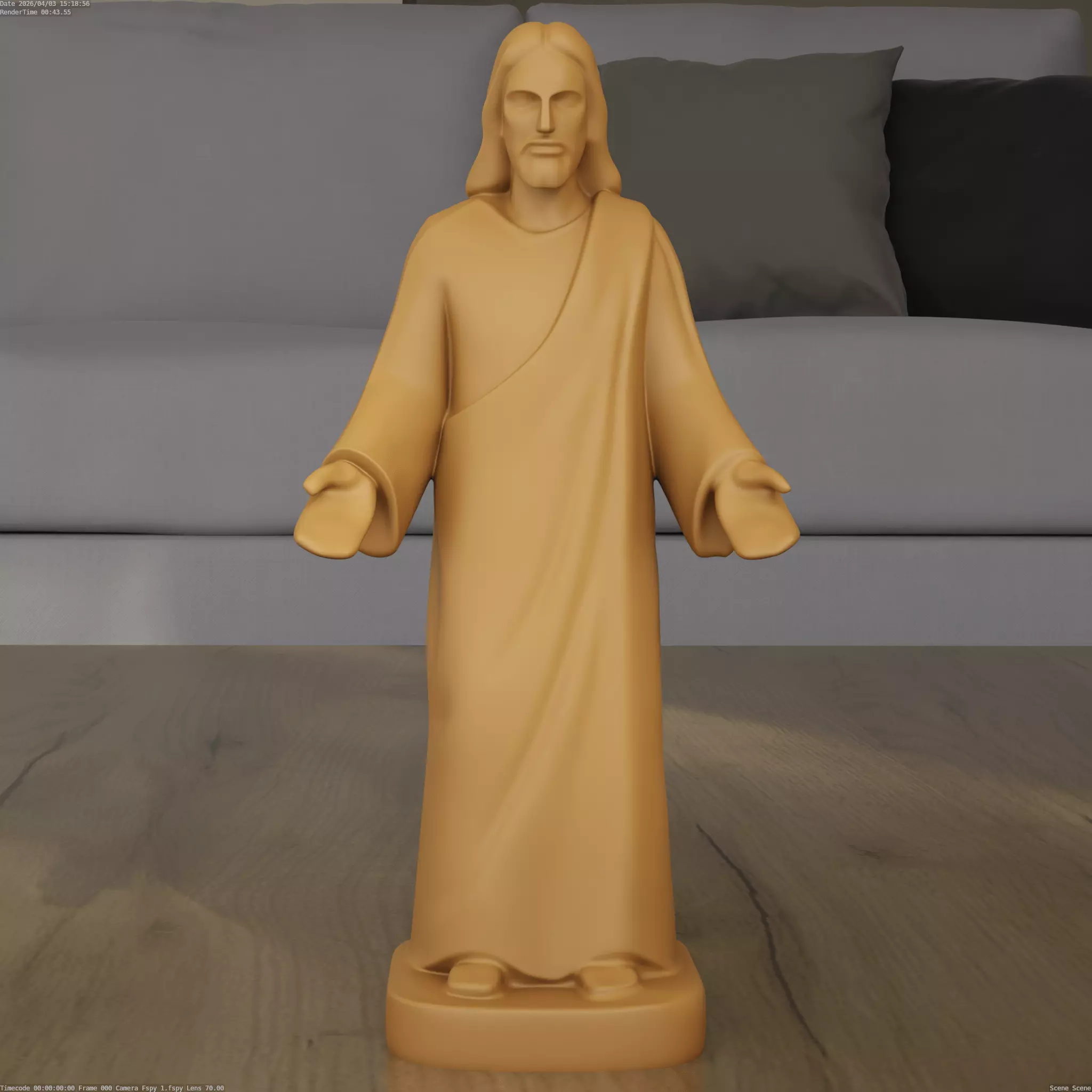 Jesus Christ Open Arms Statue STL 3D Model 3D print model