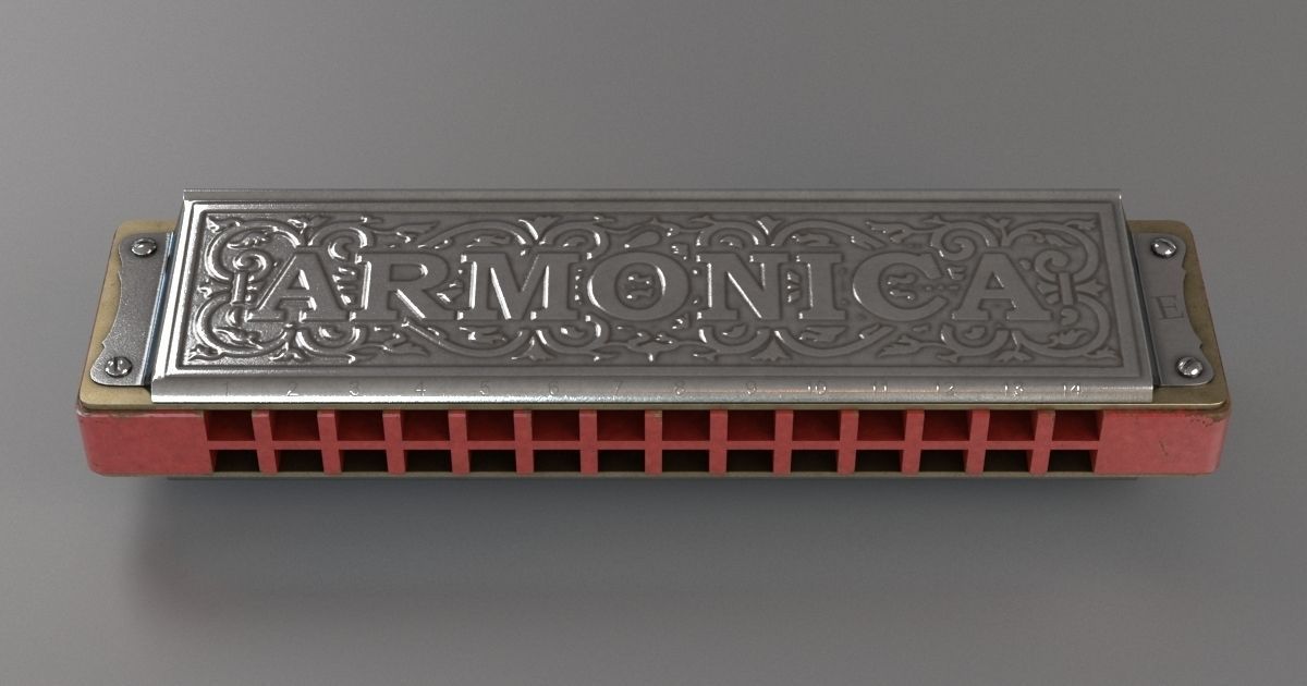 Diatonic Harp 3D model_2