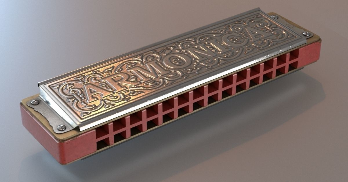 Diatonic Harp 3D model_1