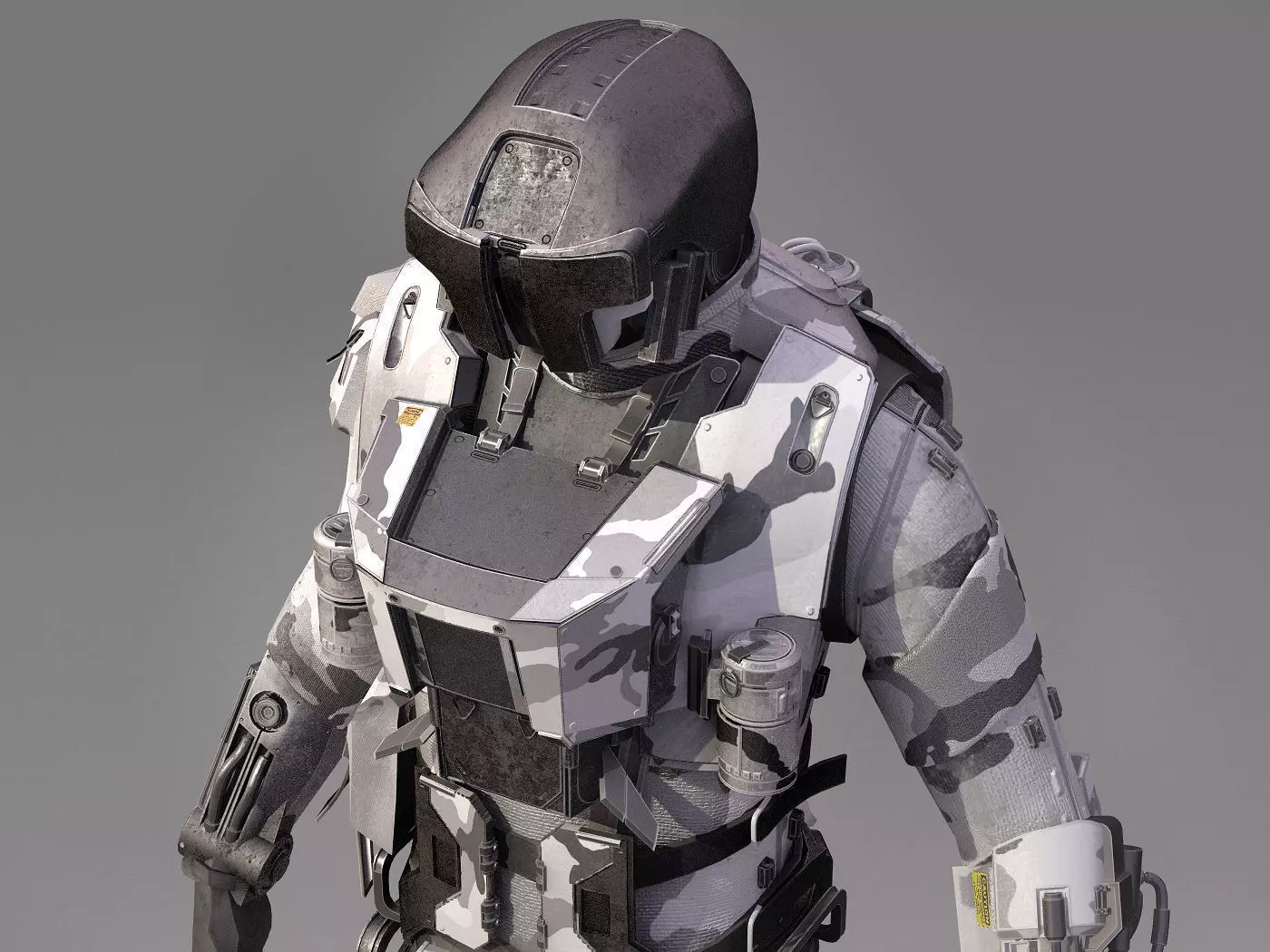 S-Soldier futuristic suit for sci fi video game 3D model_0
