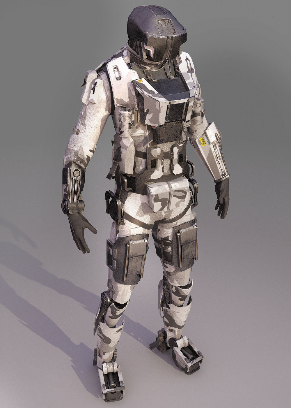 S-Soldier futuristic suit for sci fi video game 3D model_1