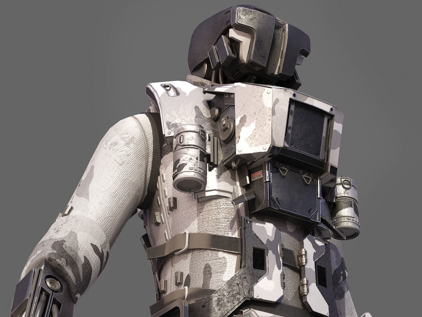 S-Soldier futuristic suit for sci fi video game 3D model_5