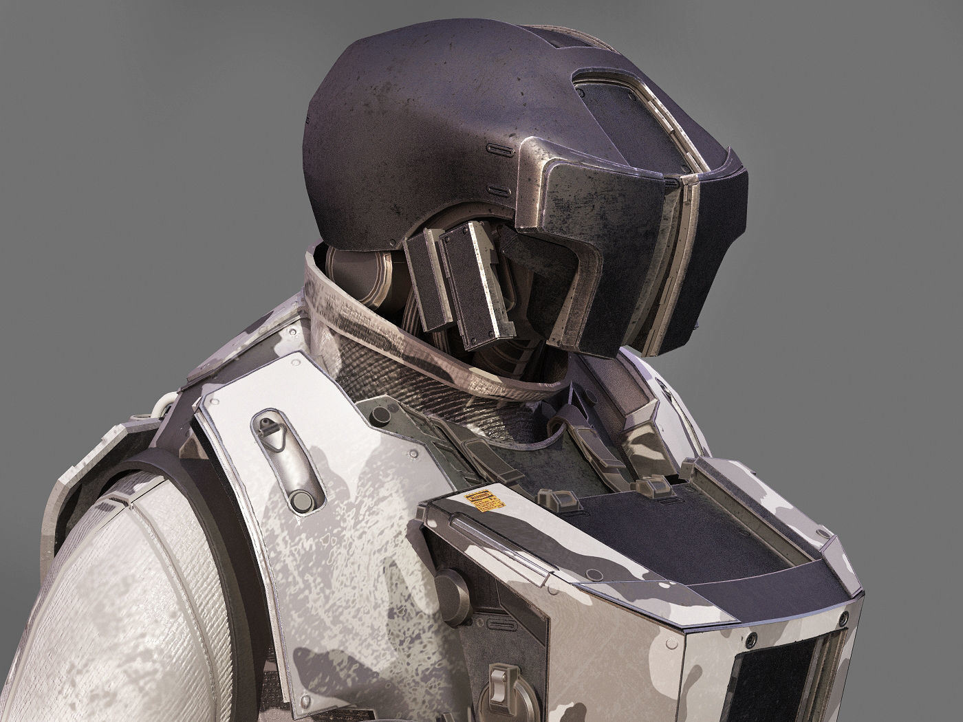 S-Soldier futuristic suit for sci fi video game 3D model_6