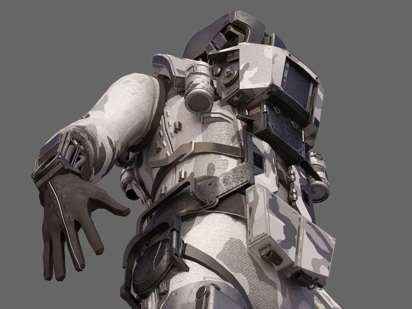 S-Soldier futuristic suit for sci fi video game 3D model_7
