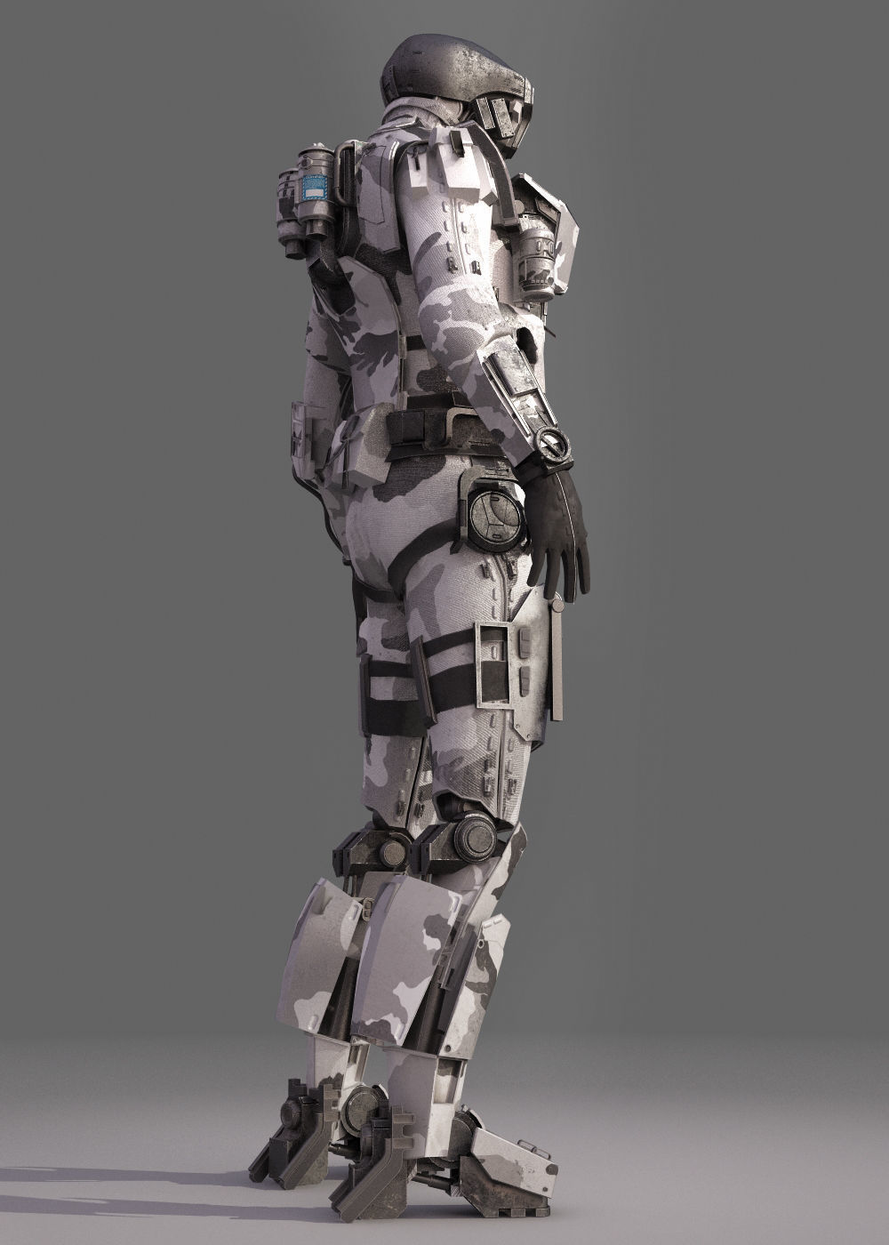 S-Soldier futuristic suit for sci fi video game 3D model_3
