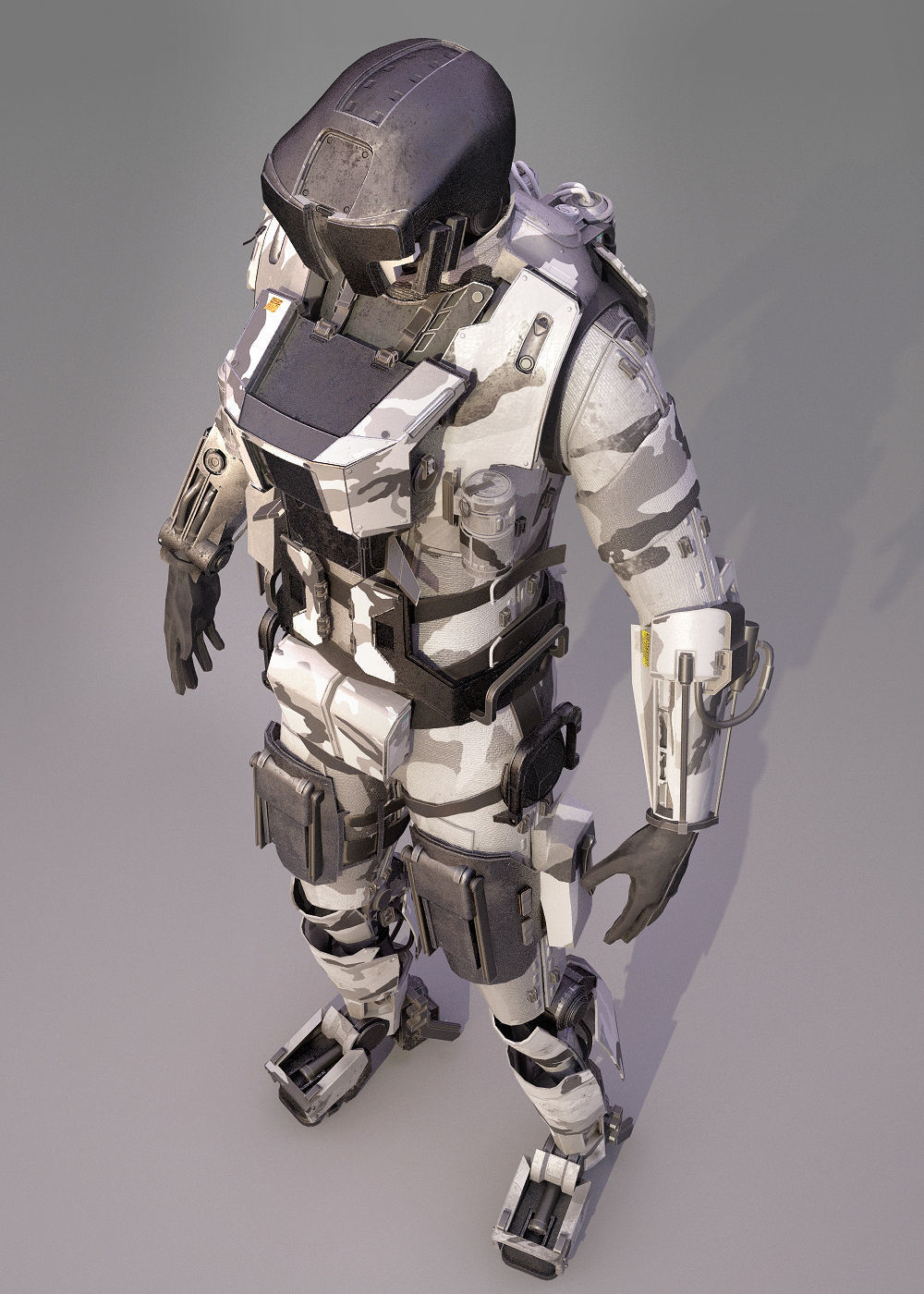 S-Soldier futuristic suit for sci fi video game 3D model_2