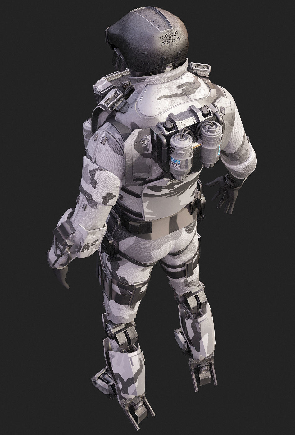 S-Soldier futuristic suit for sci fi video game 3D model_9