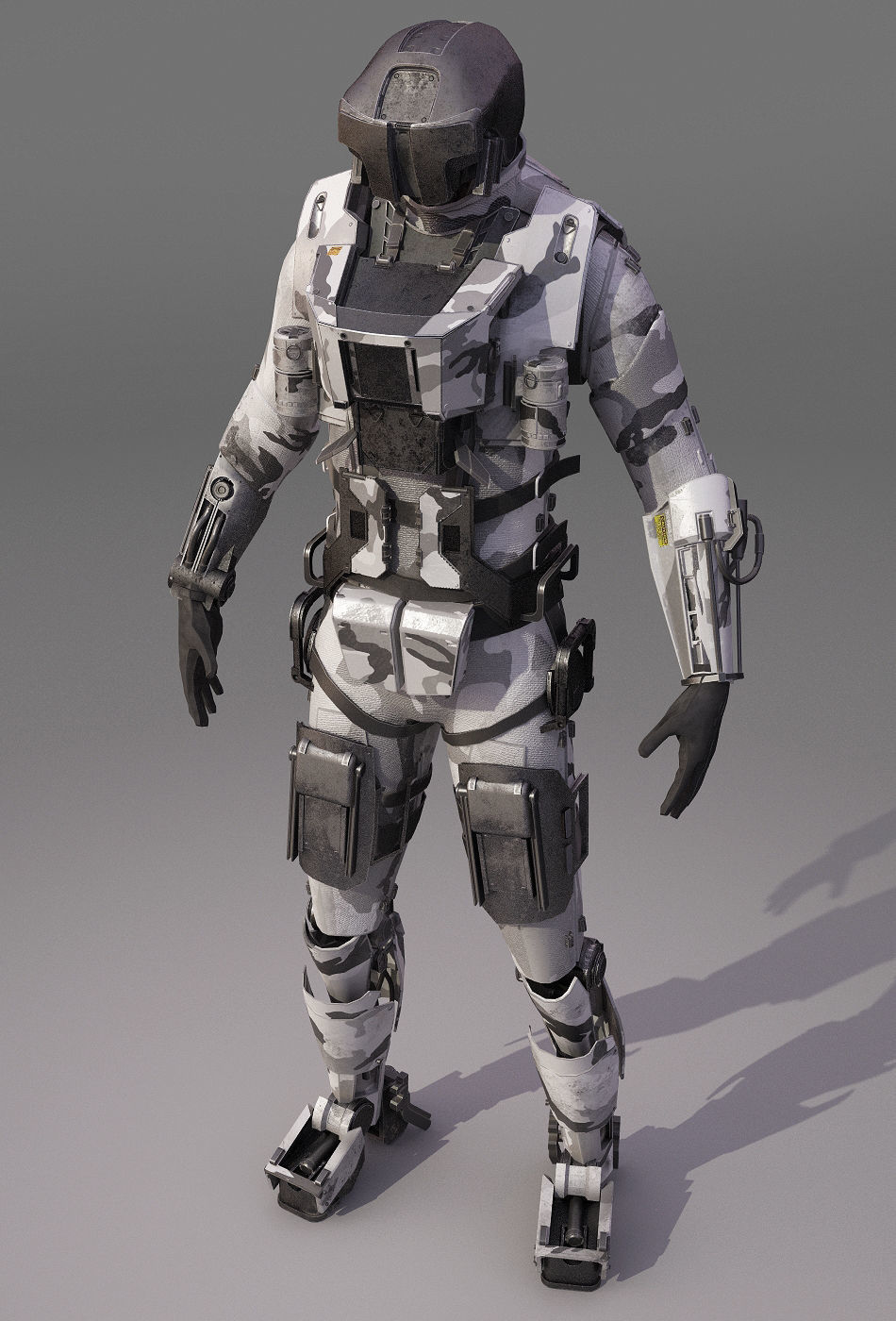 S-Soldier futuristic suit for sci fi video game 3D model_8