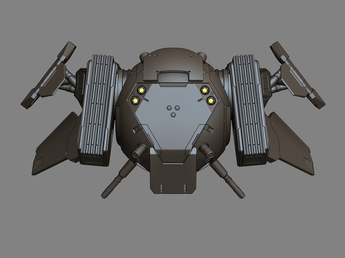 Drone 2 futuristic spaceship flying in air 3D model_19