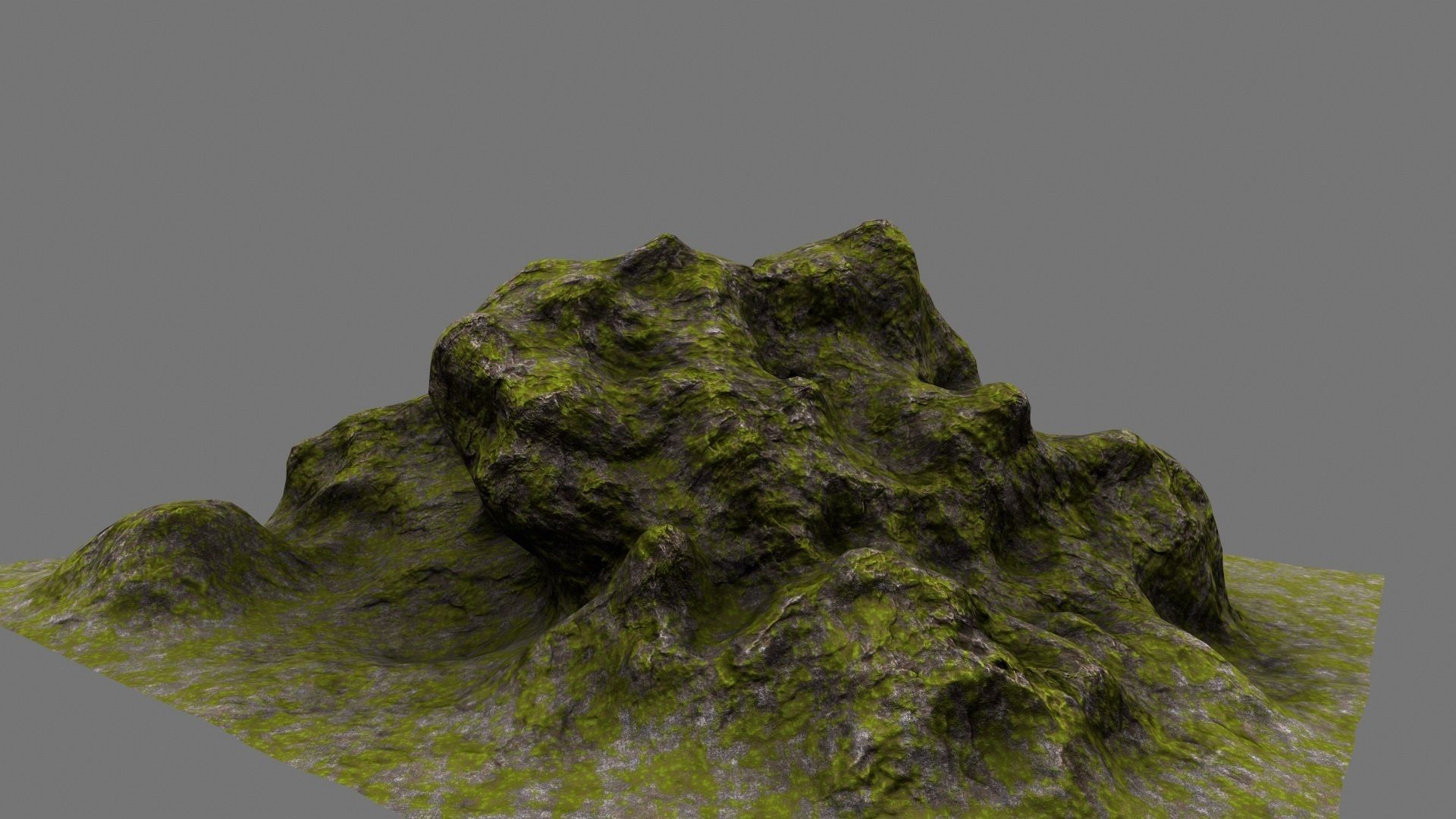 Rock mossy texture Low-poly 3D model_8