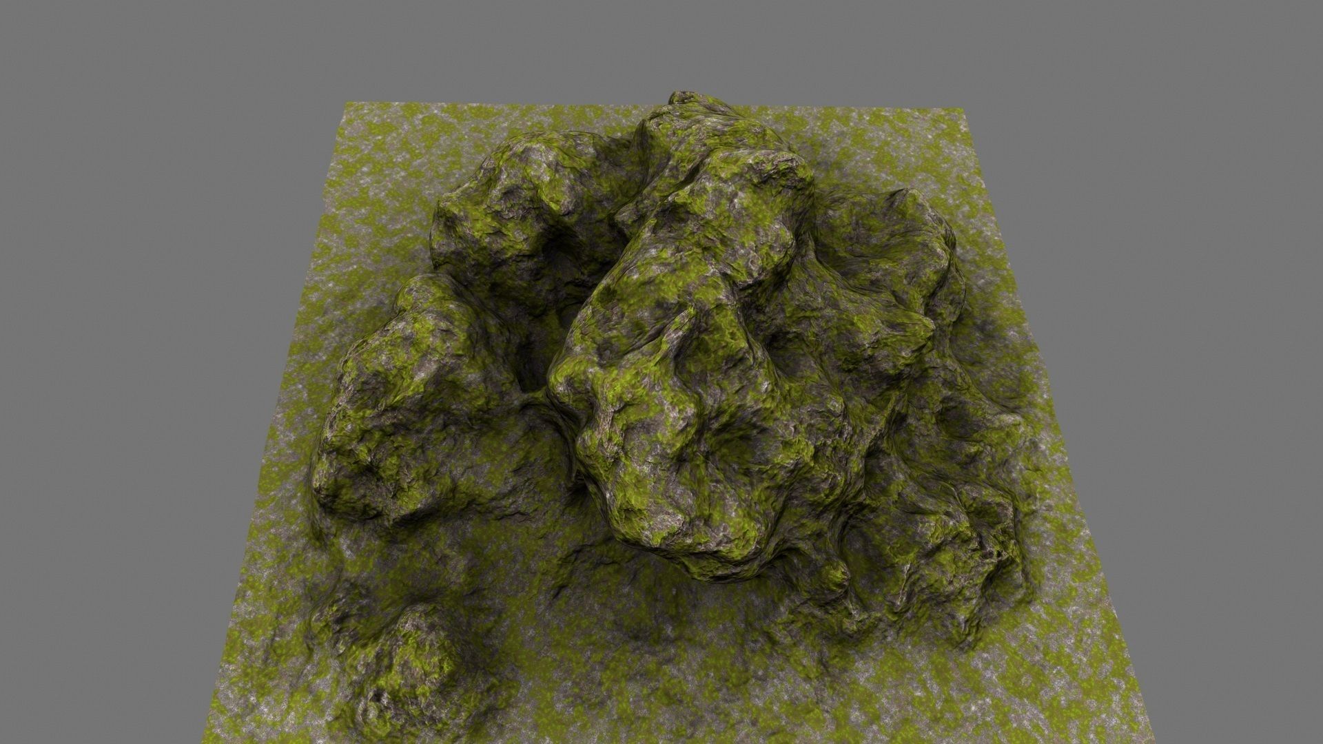 Rock mossy texture Low-poly 3D model_10