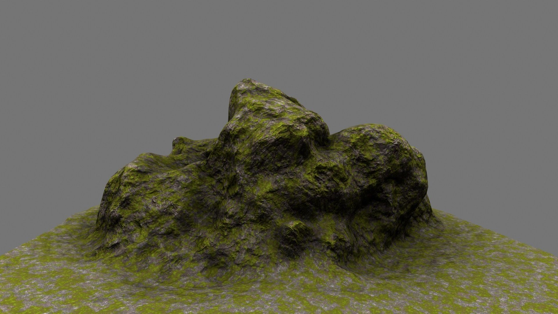 Rock mossy texture Low-poly 3D model_4