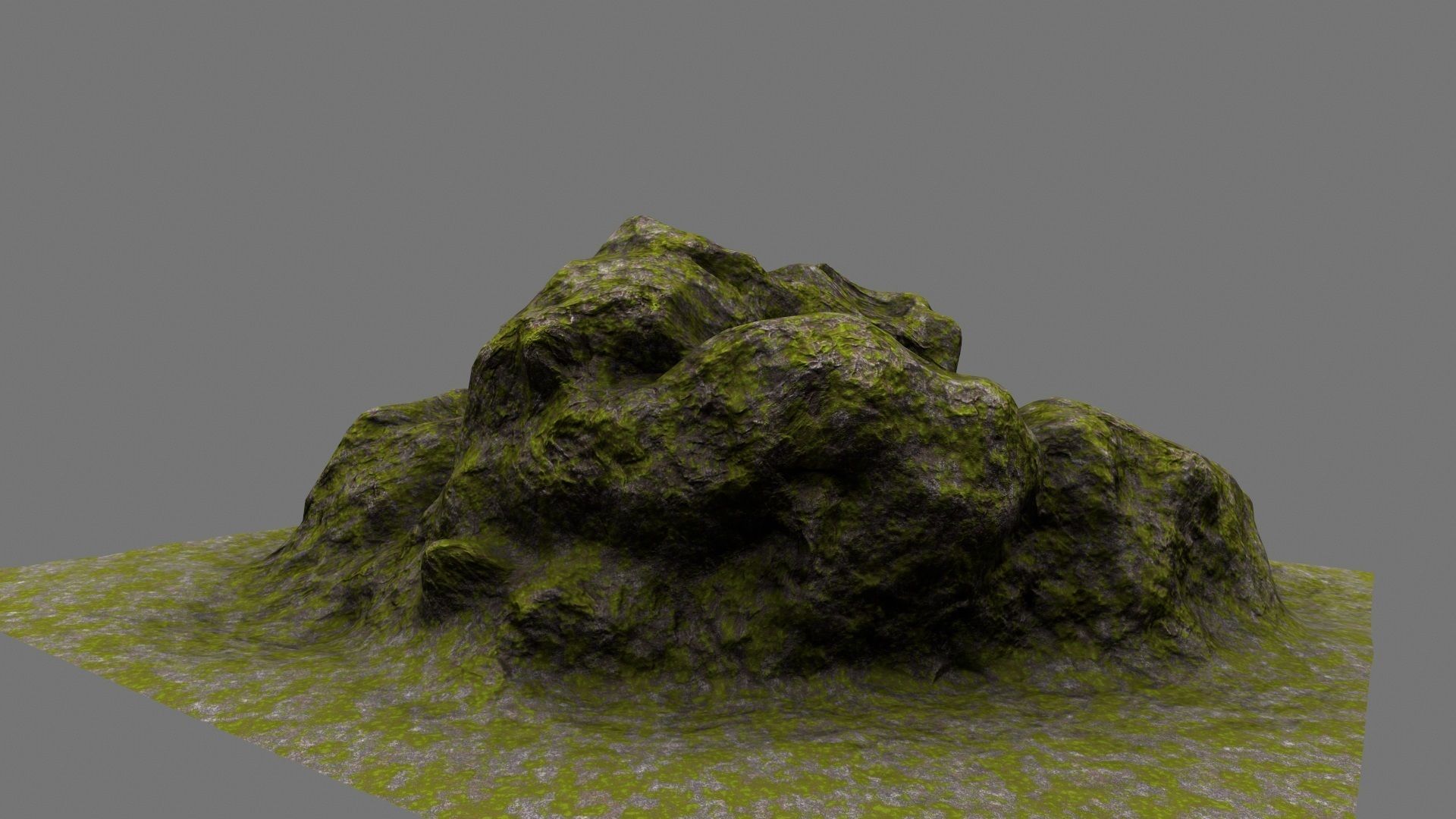 Rock mossy texture Low-poly 3D model_2