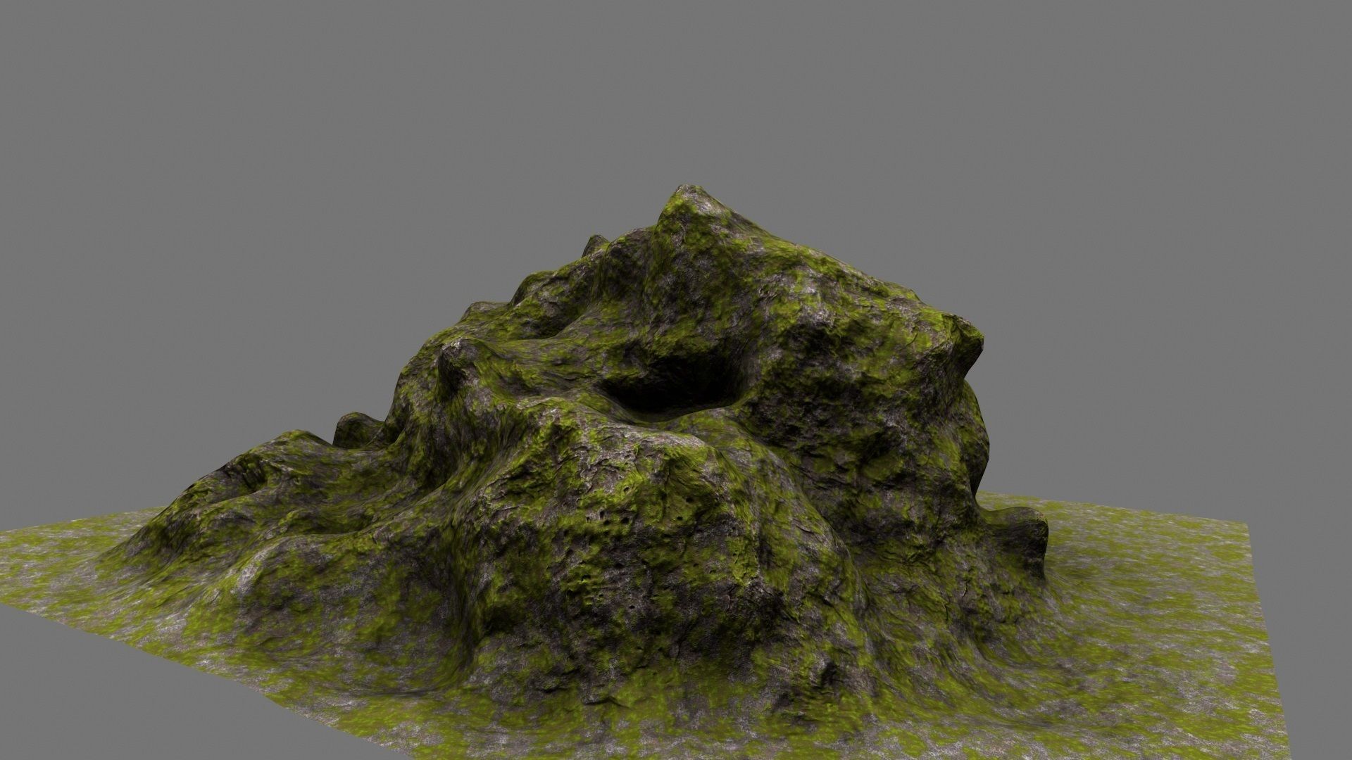 Rock mossy texture Low-poly 3D model_9