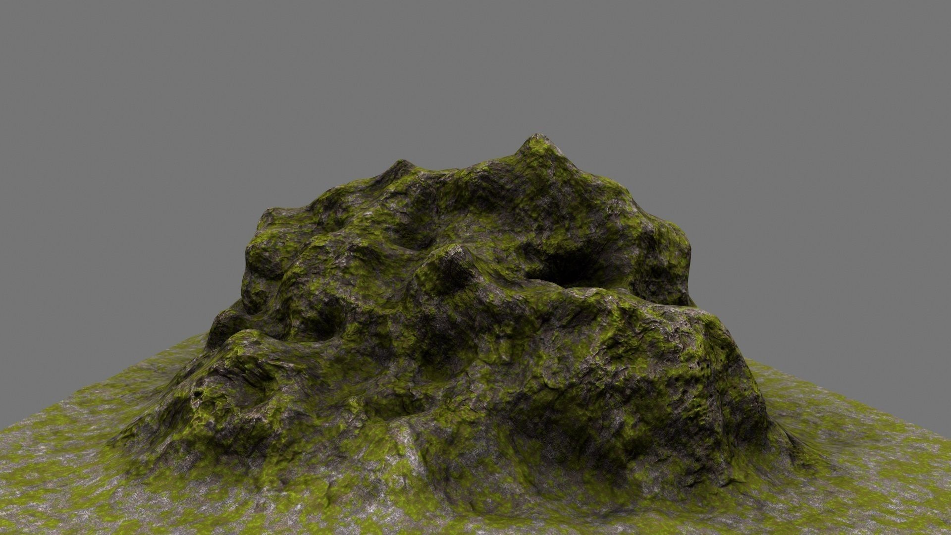 Rock mossy texture Low-poly 3D model_7