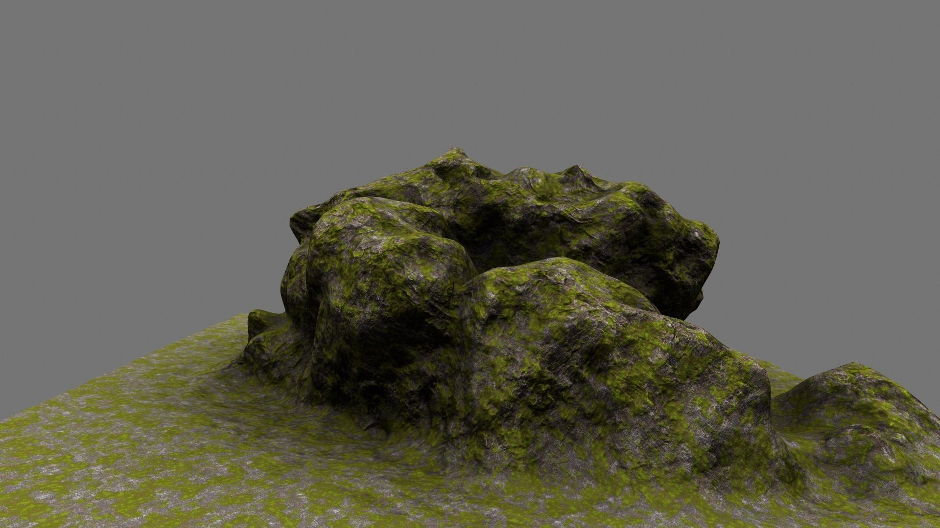 Rock mossy texture Low-poly 3D model_6