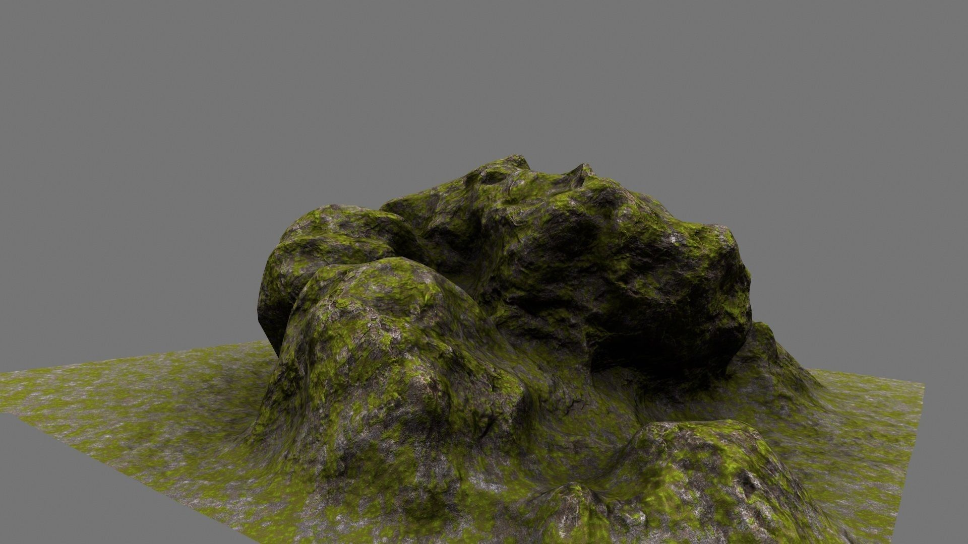 Rock mossy texture Low-poly 3D model_3
