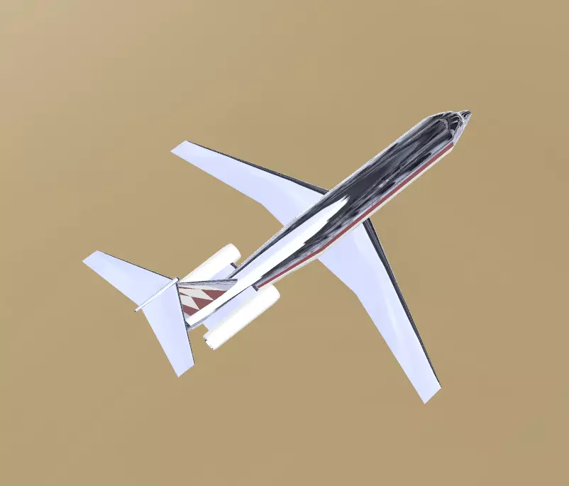 Fictional Twin Rear Engine Jetliner DC-9-30 Inspired series 3D model