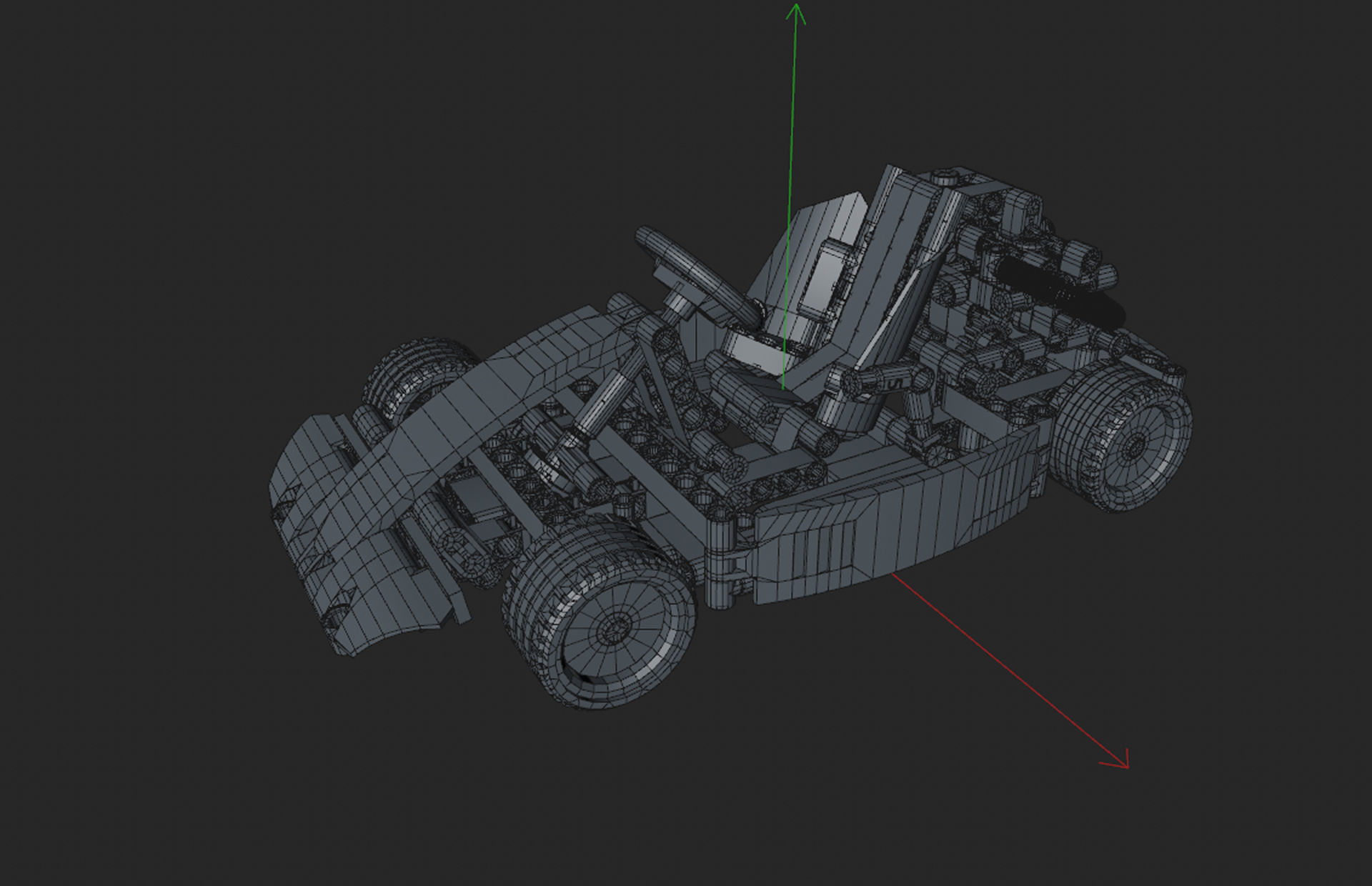 Lego kart Low-poly 3D model_8